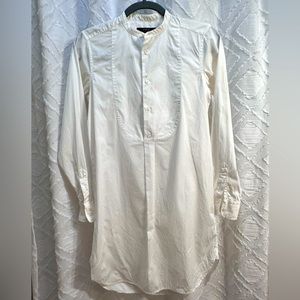 🩵RALPH LAUREN Mandarin Collar White ShirtDress (2)